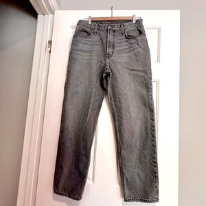 B SIDES Straight Leg High-Rise Jeans (Gray)